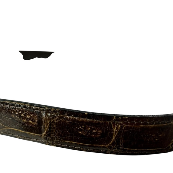 Vintage J & M Davidson Brown Genuine Crocodile Western Belt Unisex Size 26
